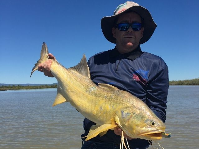 Glenn Davis with a Threadfin Salmon 109cm - Fitzroy Gold caught in Rockhampton