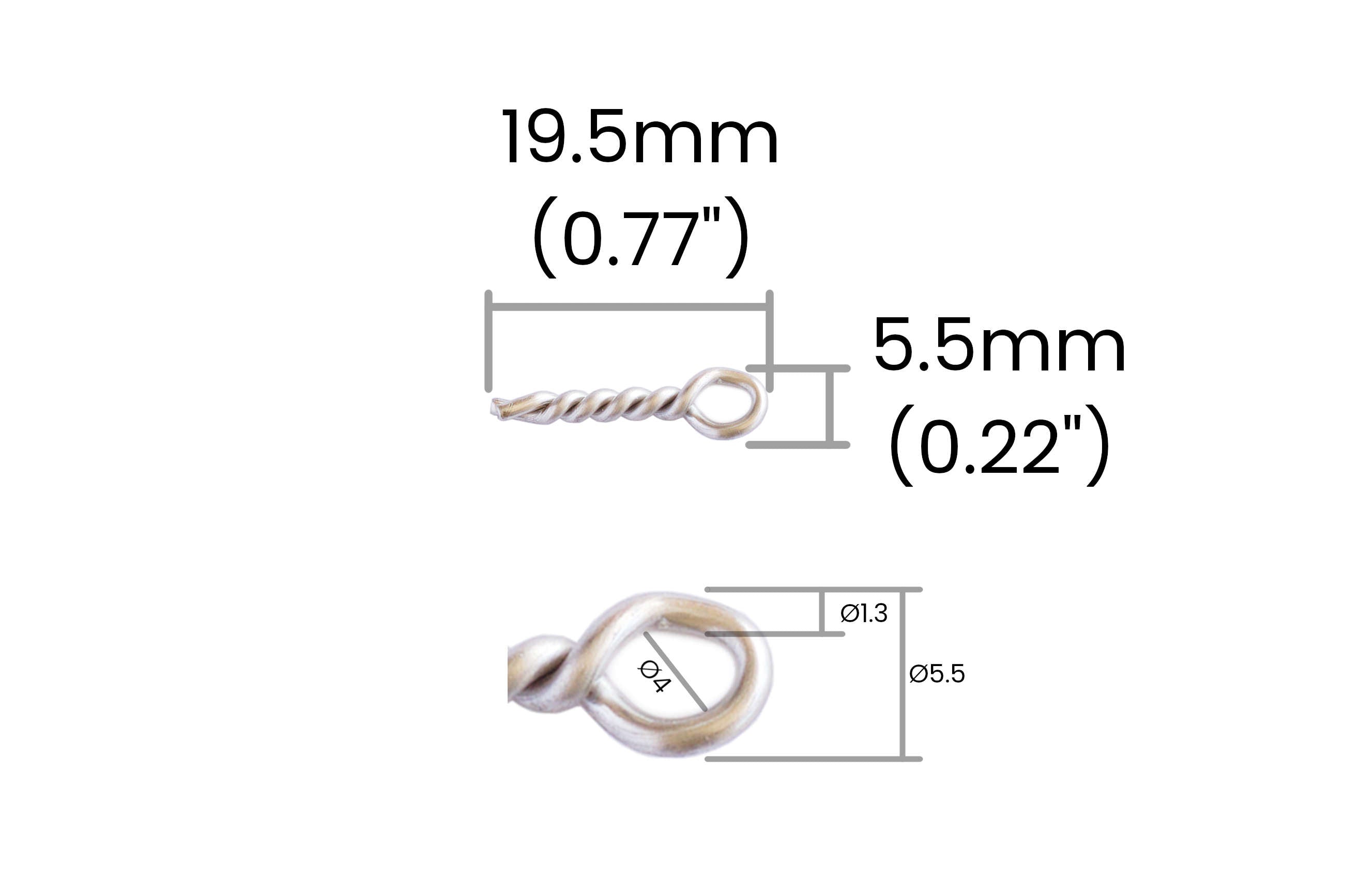 Old Dog Custom Made Twisted Wire Eyelets - 1.2mmx20mm - Old Dog Lures -  Australian Born + Bred!